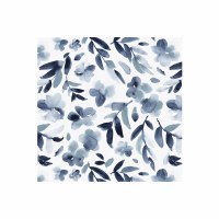 6.5" Square Watercolor Blue Florals Lunch Napkins