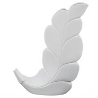 20" White Ceramic Leaf Shape Vase