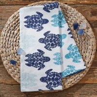 26" x 18" Blue Hues Sea Turtles Coastal Kitchen Towel