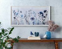 17" x 34" Blue Wild Flower Framed Wall Art Plaque