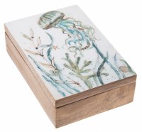 6" x 4" Jellyfish Design Coastal Wood Box