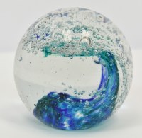 3" Round Glass Wave in an Orb Coastal Figurine