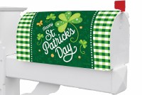 "Happy St. Patrick's Day" Green Checkers Mailbox Cover