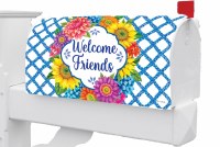 "Welcome Friends" Floral Mailbox Cover