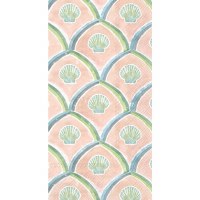 8.5" x 4.5" Peach and Green Scallop Shells Guest Towels
