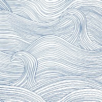 5" Sq Blue Wind and Waves Beverage Napkins