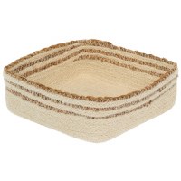 7" Sq Cream Seagrass Beverage Napkin Holder