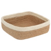 7" Sq  Natural Jute Beverage Napkin Holder