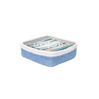 7" Sq Light Blue Jute Beverage Napkin Holder