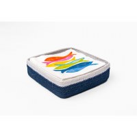 8" Sq Navy Jute Lunch Napkin Holder