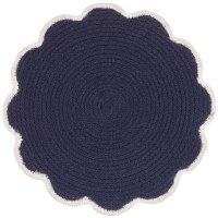 15" Round Navy Blue Jute Placemat