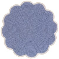 15" Round Light Blue Jute Placemat