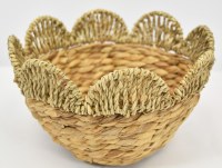 9" Round Natural Woven Jute Bowl