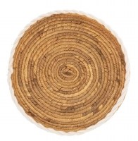 11" Round White and Natural Woven Tray