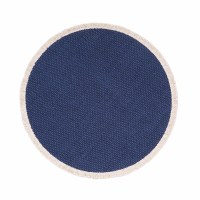 15" Round Blue Fringe Placemat