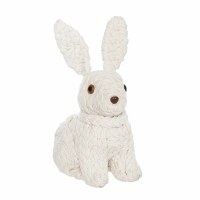 9" White Woven Rope Rabbit Figurine