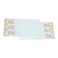 14" x 73" Three Flower Bunnies Spring Table Runner