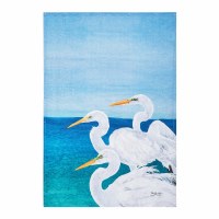 27" x 18" White Egret Trio Kitchen Towel