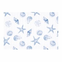 14" x 20" Blue Seashells on White Placemat