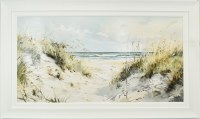 38" x 64" No Shoes Required Coastal Gel Textured Print in a White Frame