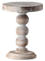 7" White Wash Wood Pedestal