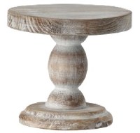 5" White Wash Wood Pedestal