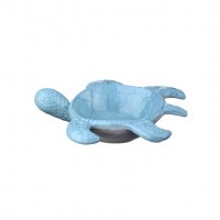 8" Light Blue Ceramic Sea Turtle Bowl