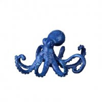 7" Dark Blue Polyresin Octopus Figurine