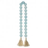 36" Light Blue Frosted Glass Beads Table Garland