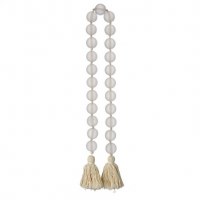 36" White Frosted Glass Beads Table Garland