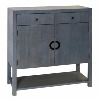 42" Blue and Gray Two Doors and Drawers Cabinet