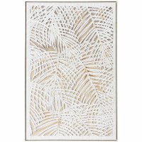 60" x 40" White Palm Fronds Tropical Framed Canvas