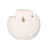 6" White Ceramic Sand Dollar Vase