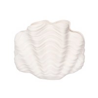 9" White Ceramic Clam Shell Vase