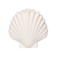 8" White Ceramic Scallop Shell Vase