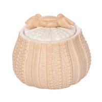 4" Light Brown Ceramic Sea Urchin Jar