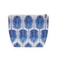 9" x 12" Blue Palm Frond Zipper Bag