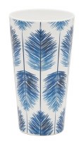 Blue Melamine Palm Frond Cooler Glass