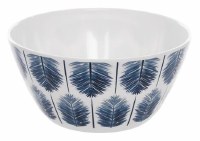 6" Round Blue Melamine Palm Frond Bowl