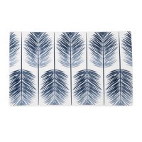 Blue Rectangle Melamine Palm Frond Tray