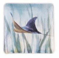 Blue Square Melamine Sting Ray Plate