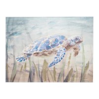 24" x 32" Blue Sea Turtle Coastal Canvas