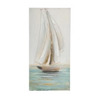 24" x 12" Still Sailboat Coastal Canvas