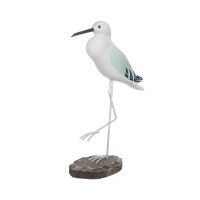 12" White and Light Blue Shorebird Statue