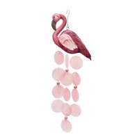 21" Pink Flamingo Capiz Wind Chime