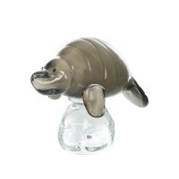 5" Gray Glass Manatee Figurine