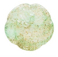 4" Green Glass Sand Dollar Figurine