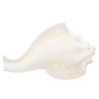 9" LED White Ceramic Sea Shell Figurine