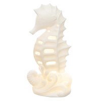 9" LED White Ceramic Seahorse Figurine