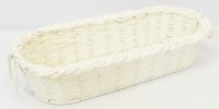 7" x 17" White Oval Woven Basket by Mud Pie